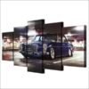 Blue Mercedes Lowered Slammed 1 - Automative 5 Panel Canvas Art Wall Decor