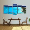 Blue Ocean Aerial View Wall Coast View - Nature 5 Panel Canvas Art Wall Decor