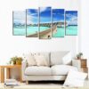 Blue Ocean Sky And Beaches - Space 5 Panel Canvas Art Wall Decor