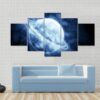 Blue Planet In Beautiful Space Image - Space 5 Panel Canvas Art Wall Decor