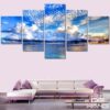 Blue Sky And Clouds - Nature 5 Panel Canvas Art Wall Decor
