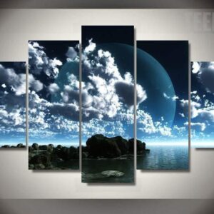 Blue Sky - Nature 5 Panel Canvas Art Wall Decor