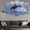 Blue Whale - Animal 5 Panel Canvas Art Wall Decor