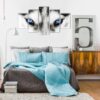 Blue Wolf Eyes - Animal 5 Panel Canvas Art Wall Decor