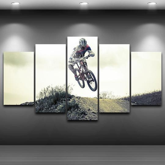 Bmx Racer - Sport 5 Panel Canvas Art Wall Decor Bmx Racer - Sport 5 Panel Canvas Art Wall Decor