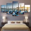 Boat 20 - Space 5 Panel Canvas Art Wall Decor