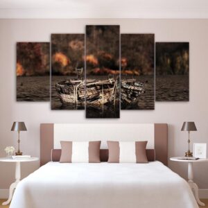 Boat 22 - Space 5 Panel Canvas Art Wall Decor