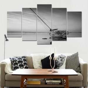 Boat On Sea 03 - Space 5 Panel Canvas Art Wall Decor