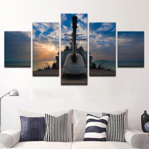 Boat Sailing Ship - Space 5 Panel Canvas Art Wall Decor