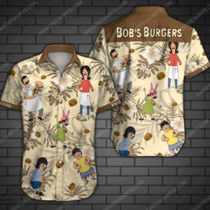 Bob Burger Cartoon Belcher Family Summer Vacation Hawaiian Shirt