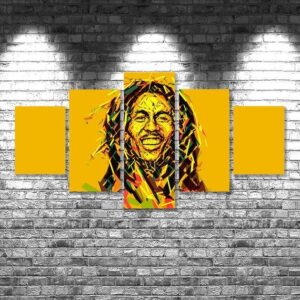 Bob Marley 09 - Famous Person 5 Panel Canvas Art Wall Decor