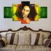 Bob Marley 50 - Famous Person 5 Panel Canvas Art Wall Decor