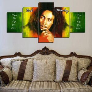 Bob Marley 50 - Famous Person 5 Panel Canvas Art Wall Decor