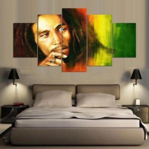 Bob Marley - Famous Person 5 Panel Canvas Art Wall Decor
