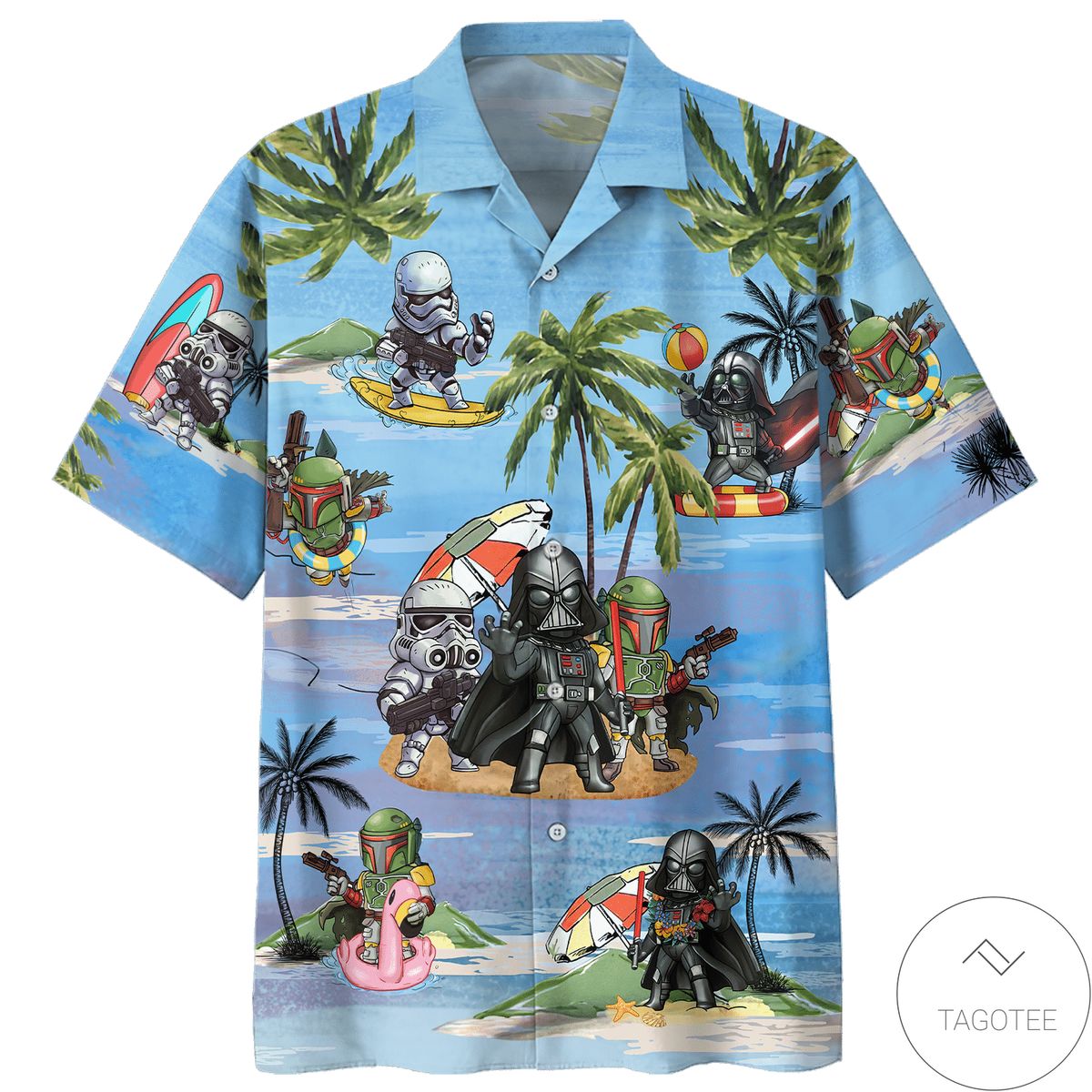 Boba Fett Cartoon Summertime Hawaiian Shirt Boba Fett Cartoon Summertime Hawaiian Shirt