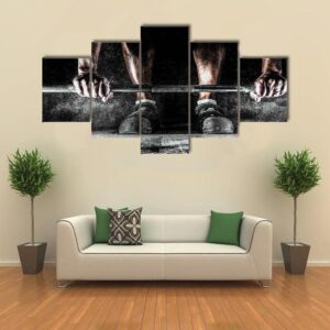 Bodybuilder Man Motivational - Sport 5 Panel Canvas Art Wall Decor