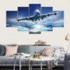 Boeing 747 - Aircraft 5 Panel Canvas Art Wall Decor