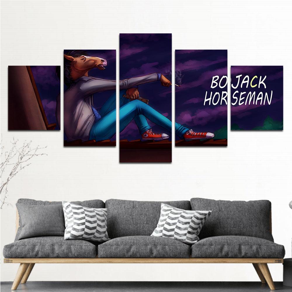 Bojack Horseman 4 - Movie 5 Panel Canvas Art Wall Decor Bojack Horseman 4 - Movie 5 Panel Canvas Art Wall Decor