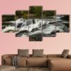 Bond Upper Falls In Autumn - Nature 5 Panel Canvas Art Wall Decor