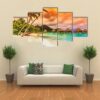 Bora Bora Island With Otemanu Mountain - Nature 5 Panel Canvas Art Wall Decor