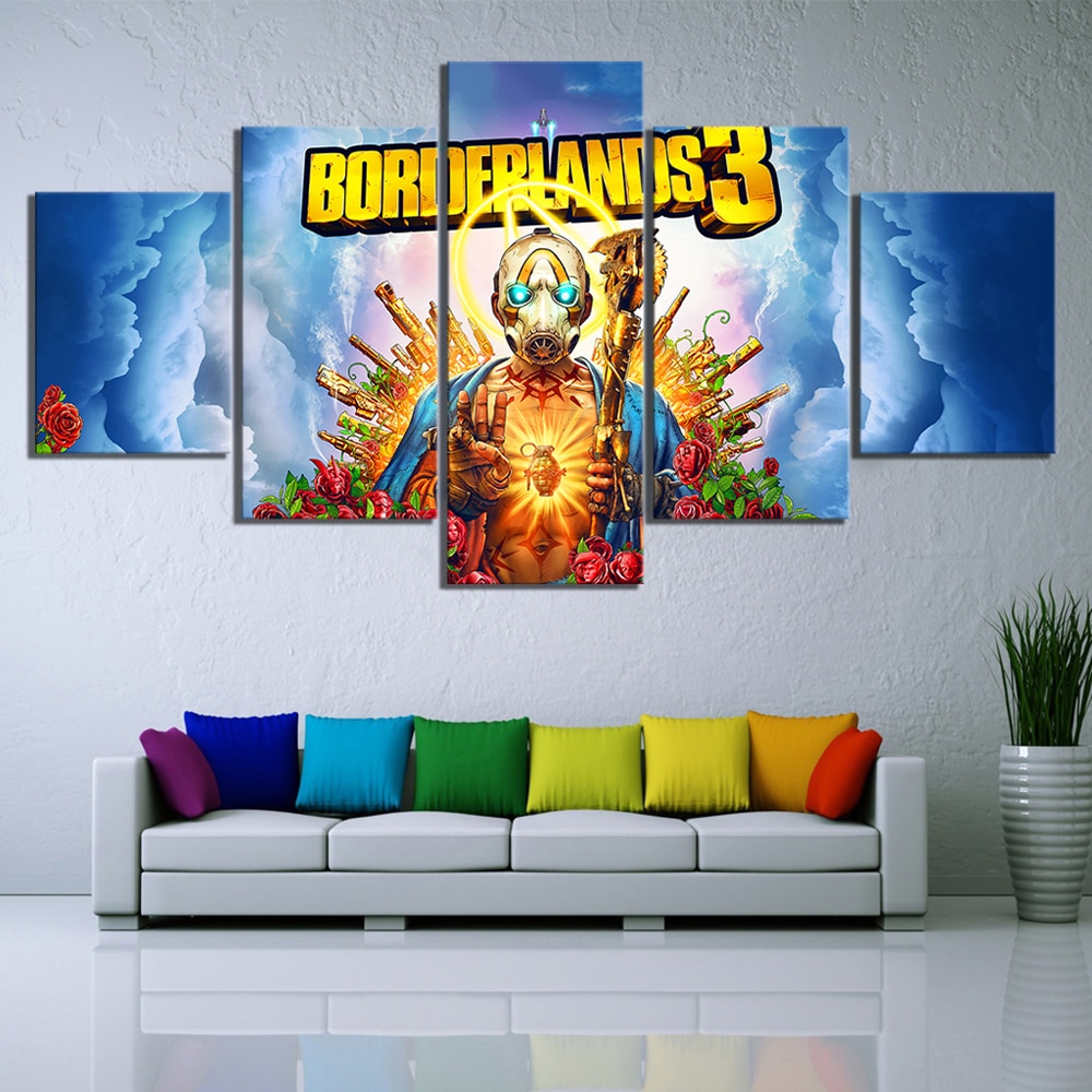 Borderlands 3 Comic Poster Gaming - 5 Panel Canvas Art Wall Decor Borderlands 3 Comic Poster Gaming - 5 Panel Canvas Art Wall Decor