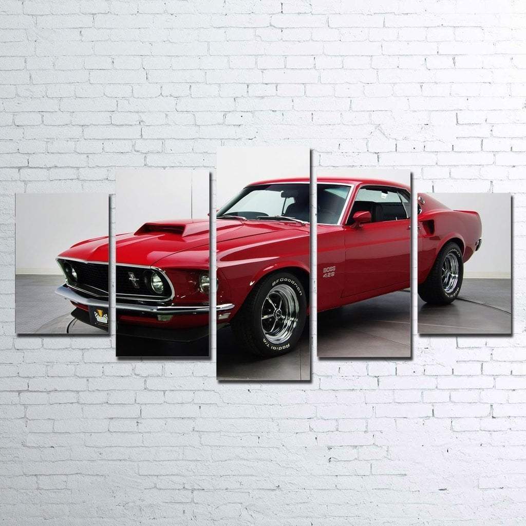 Boss 429 Mustang Car & Motor - 5 Panel Canvas Art Wall Decor Boss 429 Mustang Car & Motor - 5 Panel Canvas Art Wall Decor