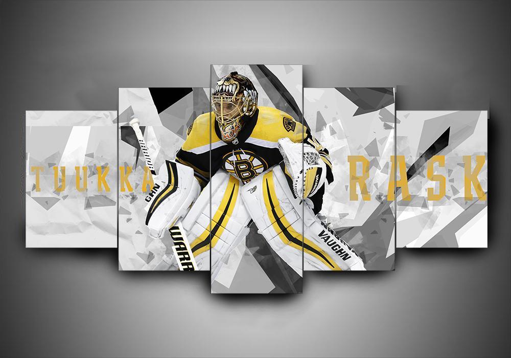 Boston Bruins - Tuukka Rask - Sport 5 Panel Canvas Art Wall Decor Boston Bruins - Tuukka Rask - Sport 5 Panel Canvas Art Wall Decor