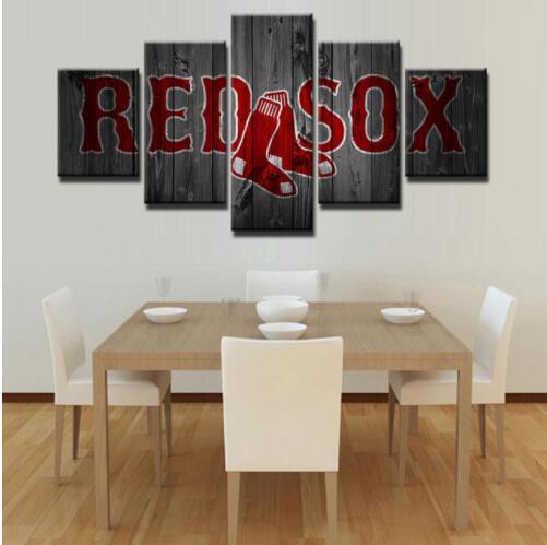 Boston Red Sox 1 - Sport 5 Panel Canvas Art Wall Decor Boston Red Sox 1 - Sport 5 Panel Canvas Art Wall Decor