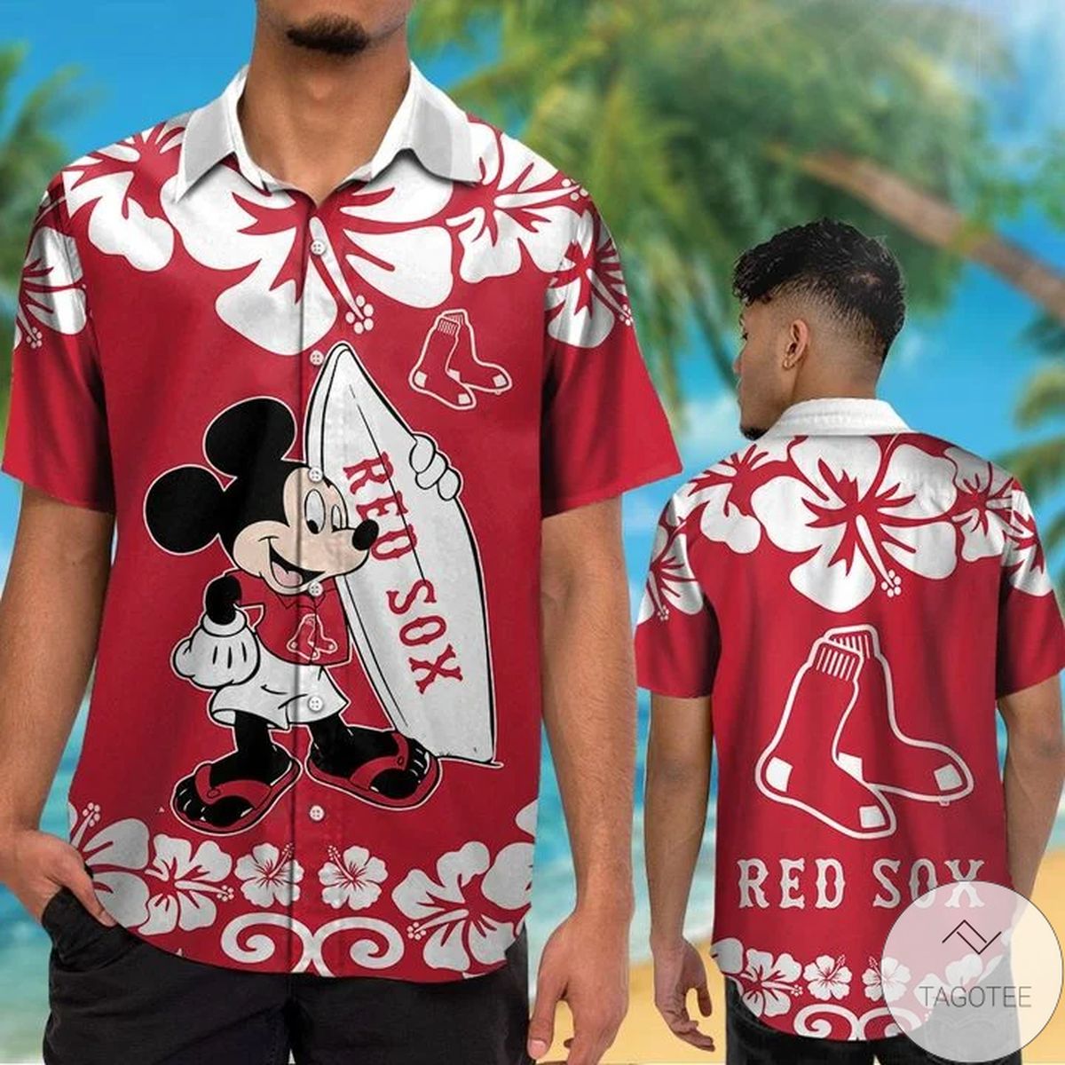 Boston Red Sox Mickey Mouse Hawaiian Shirt Boston Red Sox Mickey Mouse Hawaiian Shirt