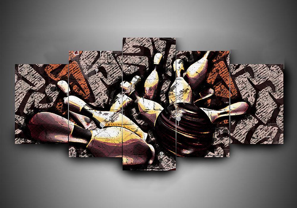 Bowling 1 - Sport 5 Panel Canvas Art Wall Decor Bowling 1 - Sport 5 Panel Canvas Art Wall Decor