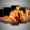 Bowling 3 - Sport 5 Panel Canvas Art Wall Decor