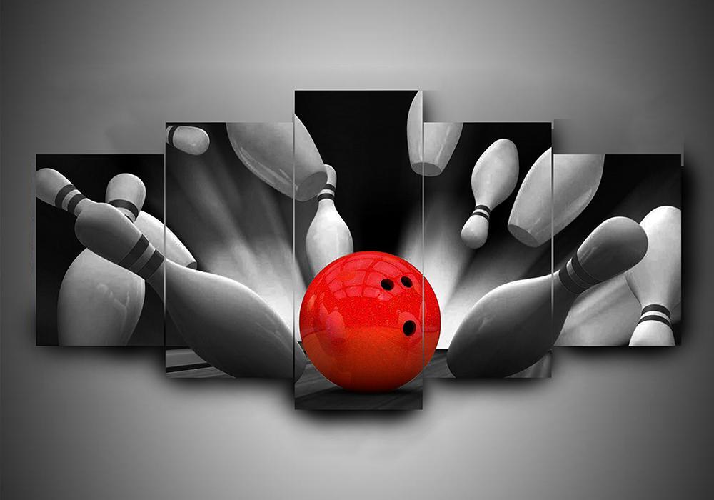 Bowling - Sport 5 Panel Canvas Art Wall Decor Bowling - Sport 5 Panel Canvas Art Wall Decor