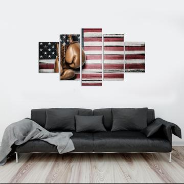 Boxing American Pride - Sport 5 Panel Canvas Art Wall Decor Boxing American Pride - Sport 5 Panel Canvas Art Wall Decor