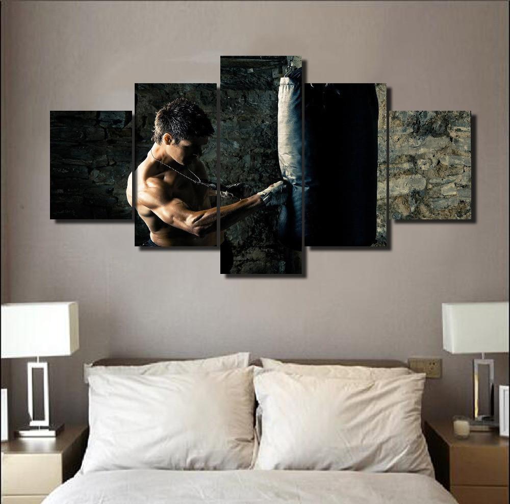 Boxing Strength - Sport 5 Panel Canvas Art Wall Decor Boxing Strength - Sport 5 Panel Canvas Art Wall Decor