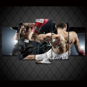 Boxing match - Sport 5 Panel Canvas Art Wall Decor