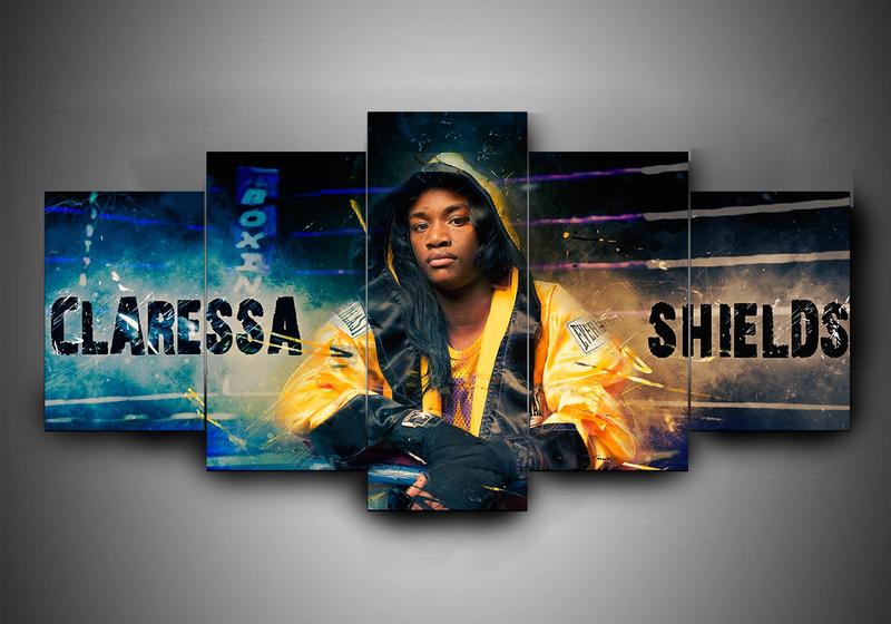 Boxing - Claressa Shields - Sport 5 Panel Canvas Art Wall Decor Boxing - Claressa Shields - Sport 5 Panel Canvas Art Wall Decor