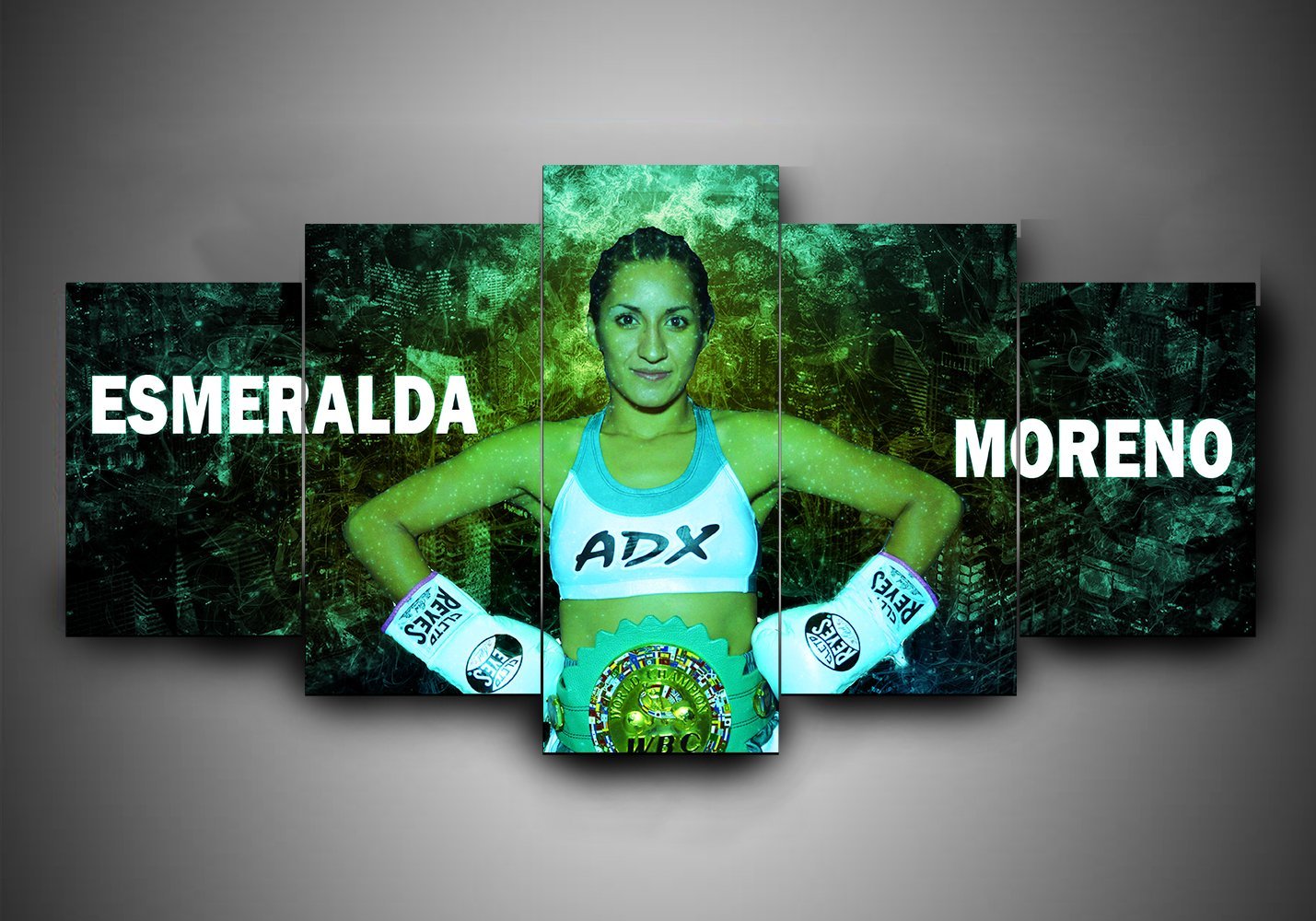 Boxing - Esmeralda Moreno - Sport 5 Panel Canvas Art Wall Decor Boxing - Esmeralda Moreno - Sport 5 Panel Canvas Art Wall Decor