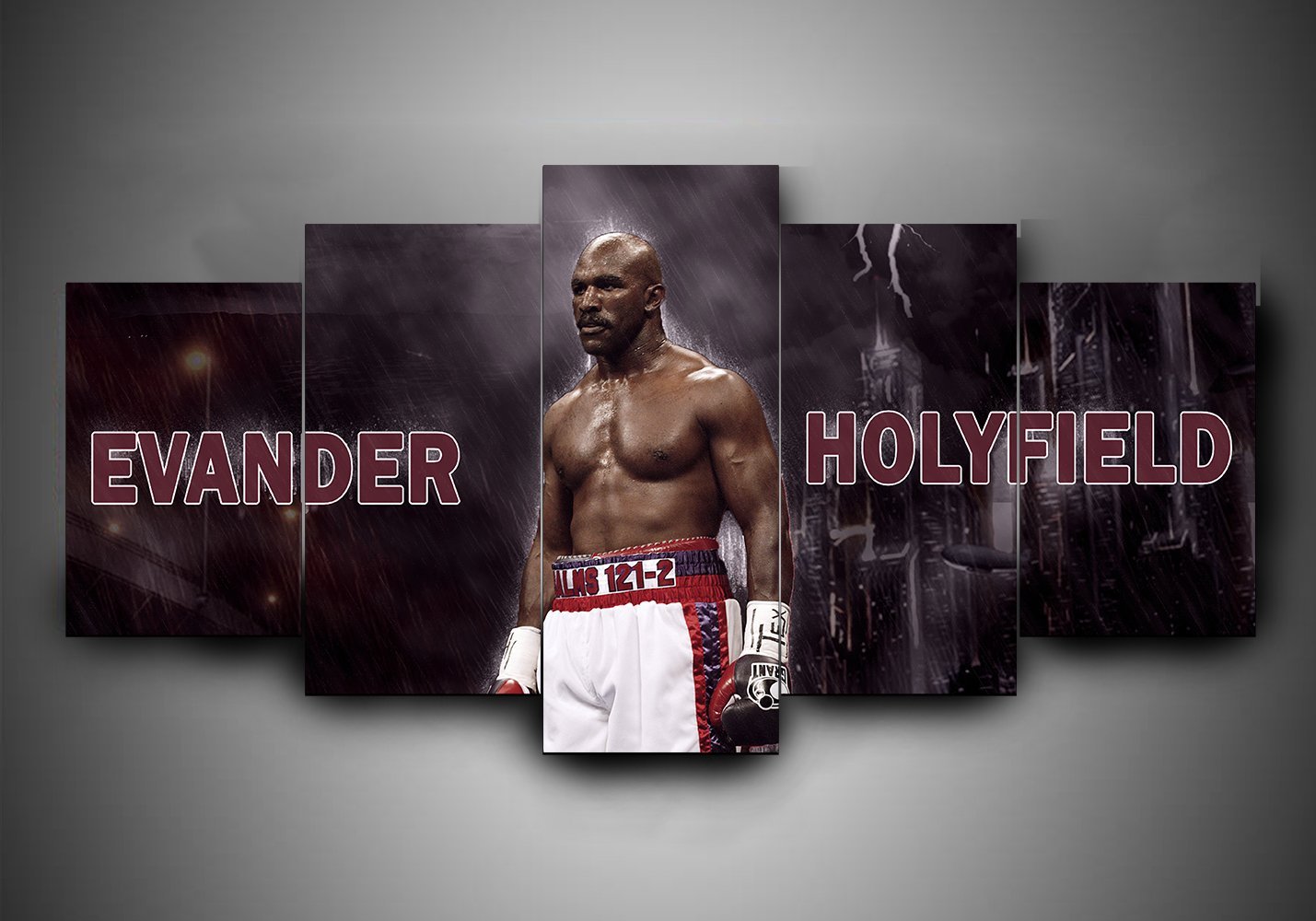 Boxing - Evander Holyfield - Sport 5 Panel Canvas Art Wall Decor Boxing - Evander Holyfield - Sport 5 Panel Canvas Art Wall Decor