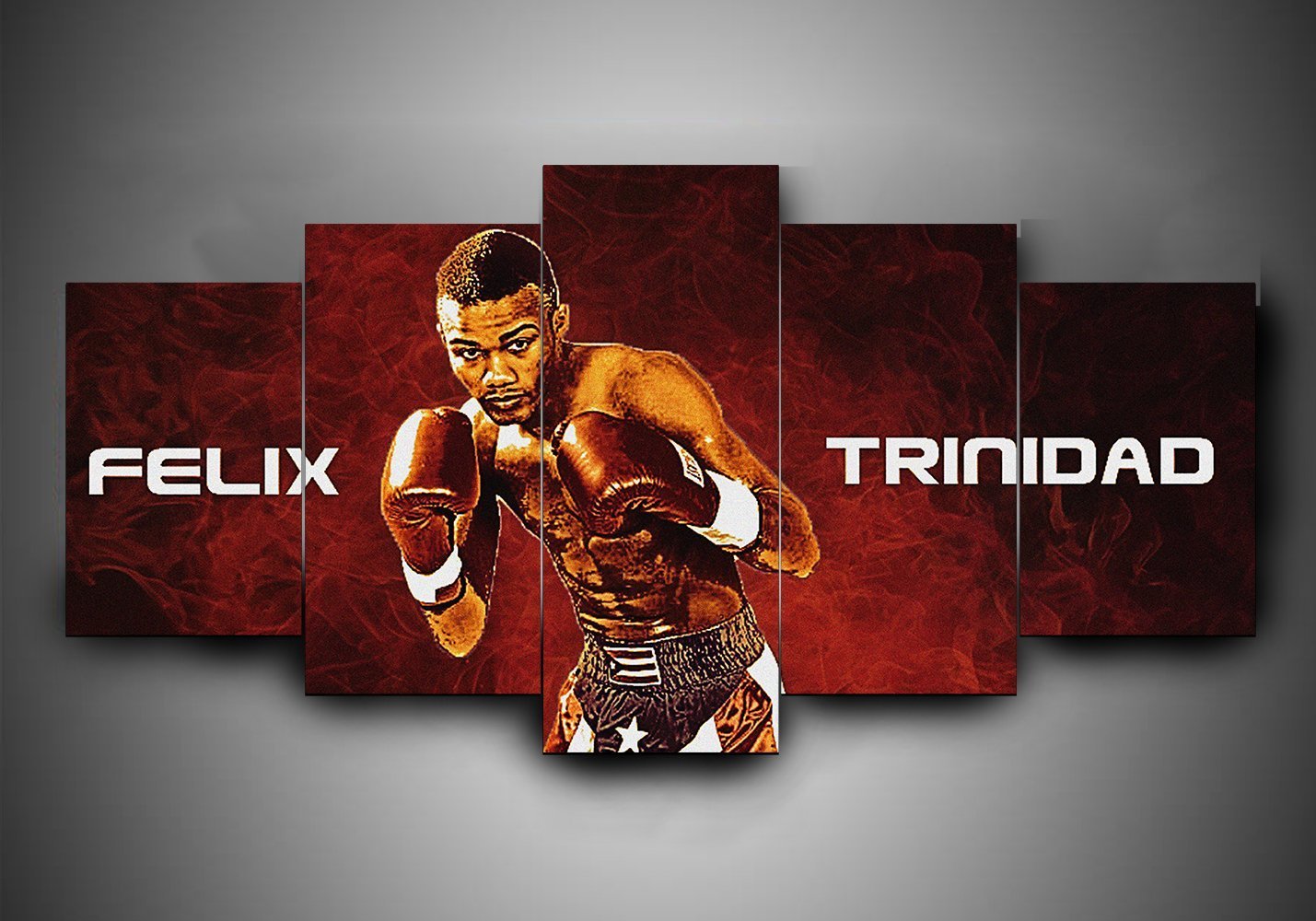 Boxing - F??Lix Trinidad - Sport 5 Panel Canvas Art Wall Decor Boxing - F??Lix Trinidad - Sport 5 Panel Canvas Art Wall Decor