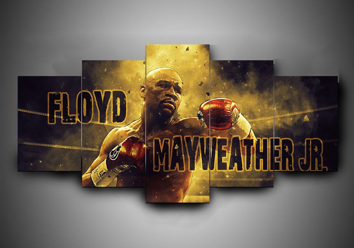 Boxing - Floyd Mayweather Jr - Sport 5 Panel Canvas Art Wall Decor Boxing - Floyd Mayweather Jr - Sport 5 Panel Canvas Art Wall Decor