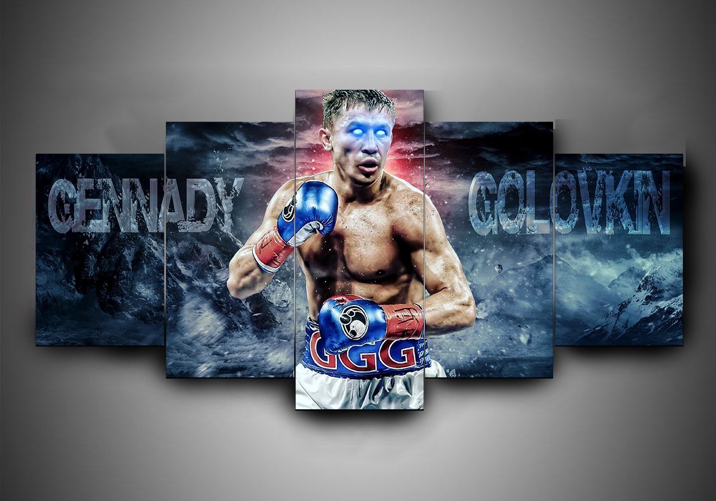 Boxing - Gennady Golovkin - Sport 5 Panel Canvas Art Wall Decor Boxing - Gennady Golovkin - Sport 5 Panel Canvas Art Wall Decor