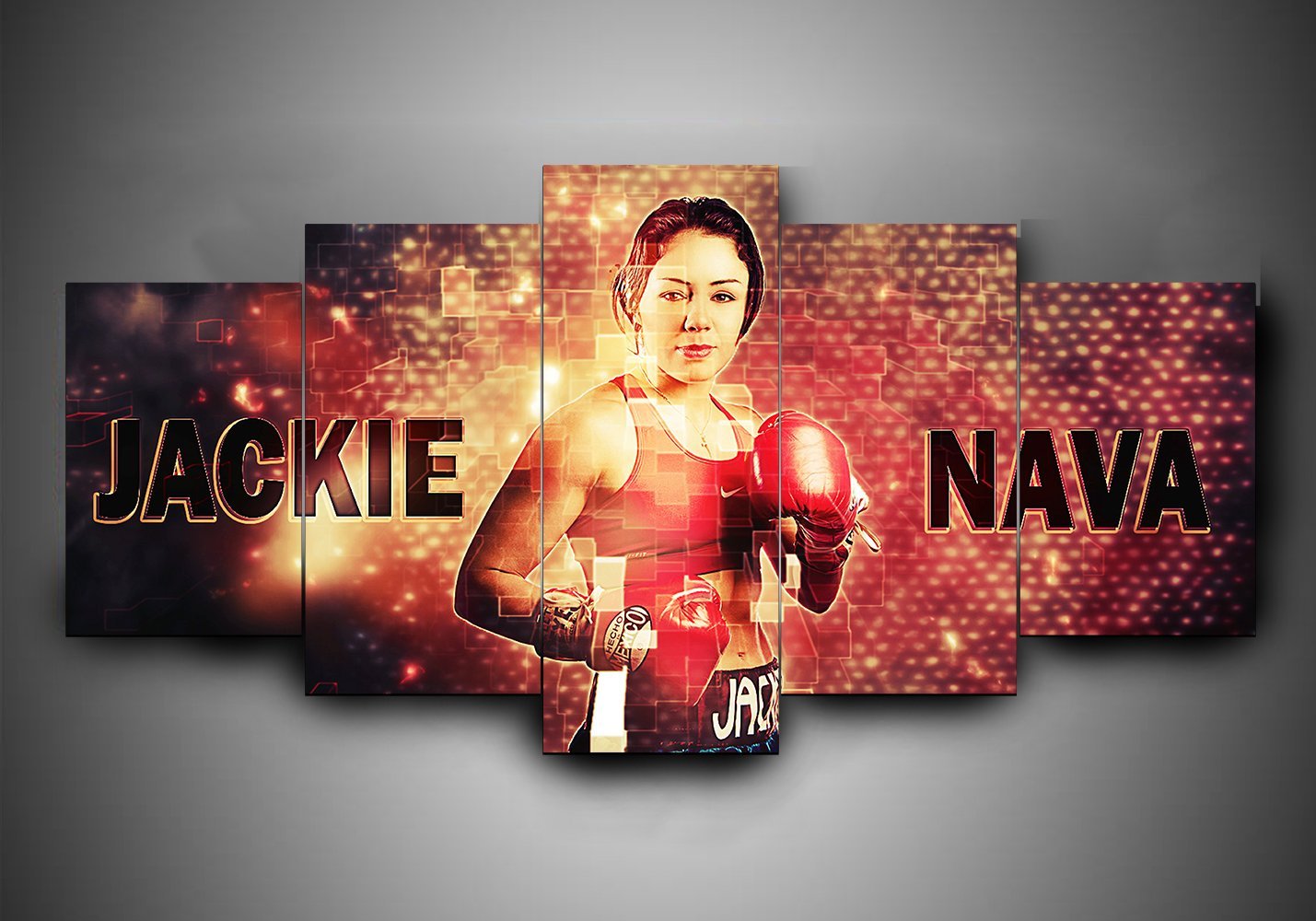 Boxing - Jackie Nava - Sport 5 Panel Canvas Art Wall Decor Boxing - Jackie Nava - Sport 5 Panel Canvas Art Wall Decor