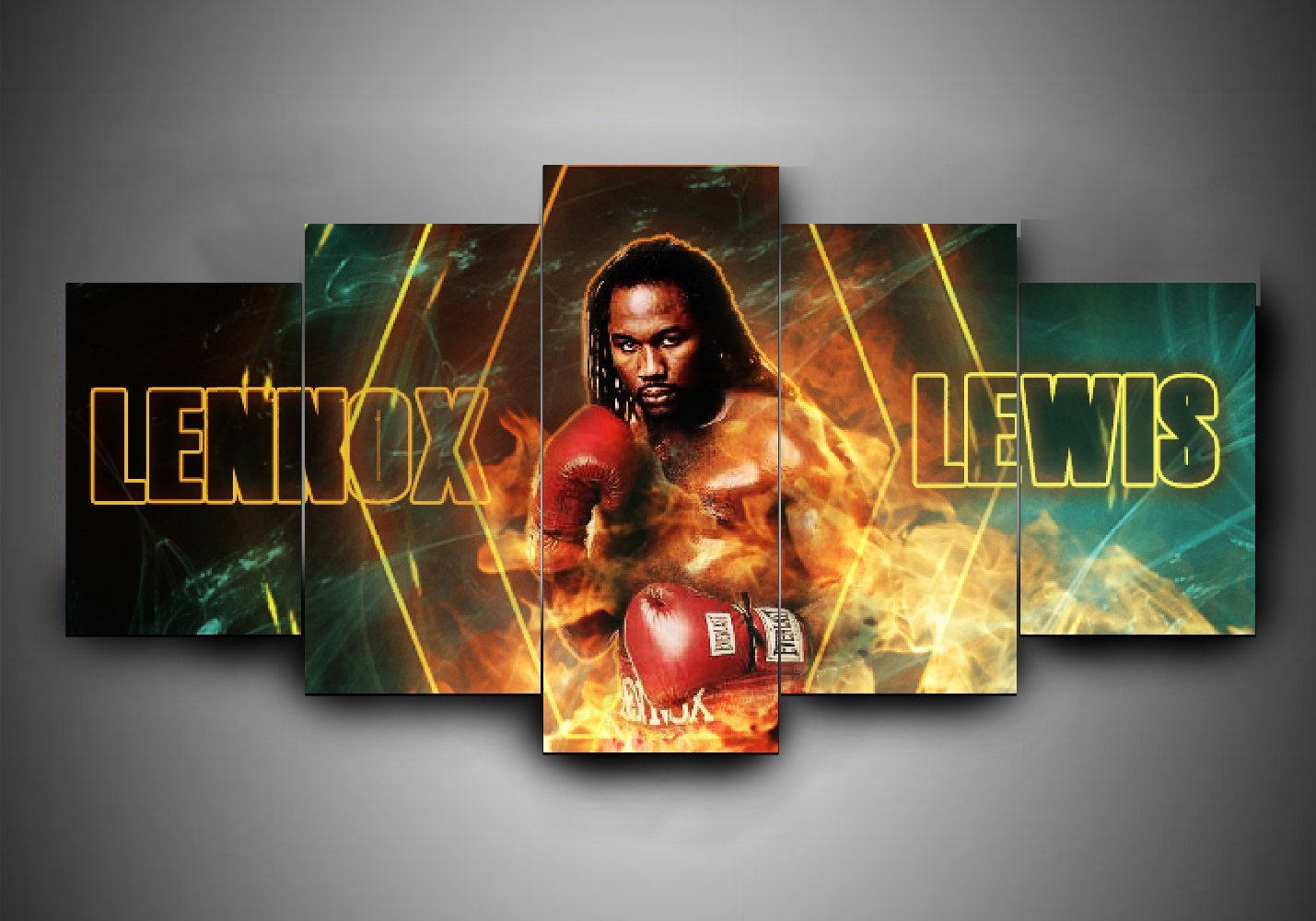Boxing - Lennox Lewis - Sport 5 Panel Canvas Art Wall Decor Boxing - Lennox Lewis - Sport 5 Panel Canvas Art Wall Decor