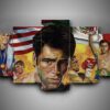 Boxing - Oscar De La Hoya - Sport 5 Panel Canvas Art Wall Decor