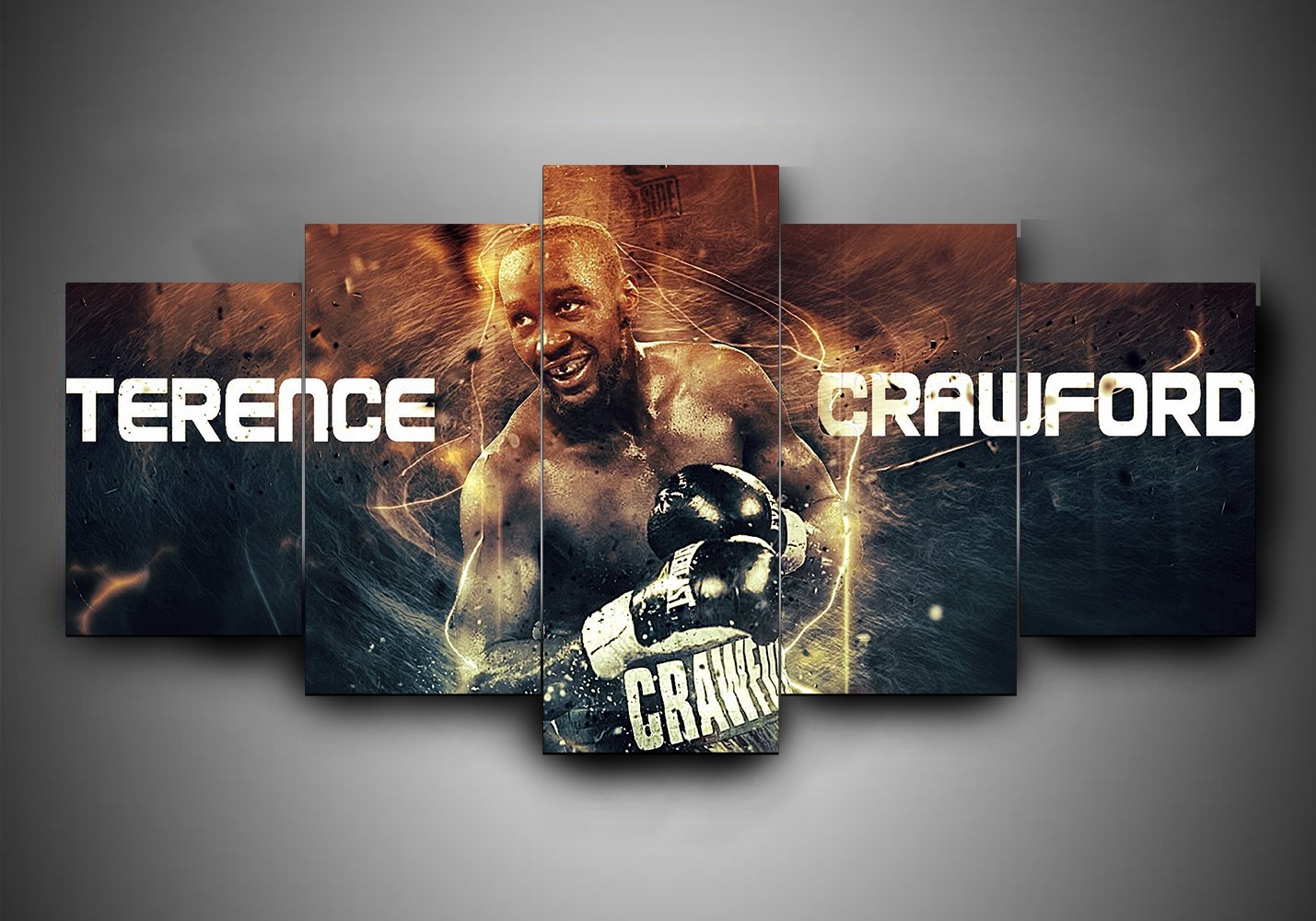 Boxing - Terence Crawford - Sport 5 Panel Canvas Art Wall Decor Boxing - Terence Crawford - Sport 5 Panel Canvas Art Wall Decor