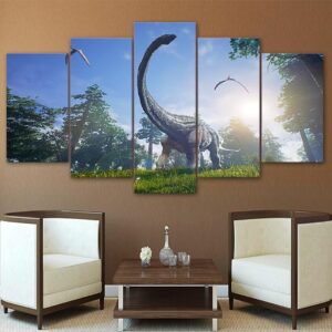 Brachiosaurus - Jurassic Park 5 Panel Canvas Art Wall Decor