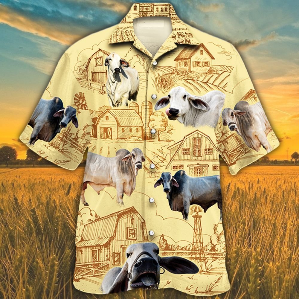 Brahman Cattle Farm Hawaiian Shirt Brahman Cattle Farm Hawaiian Shirt