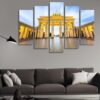 Brandenburger Tor Brandenburg Gate In Berlin Germany At Dusk - Nature 5 Panel Canvas Art Wall Decor