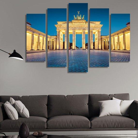 Brandenburger Tor - Nature 5 Panel Canvas Art Wall Decor Brandenburger Tor - Nature 5 Panel Canvas Art Wall Decor
