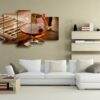 Brandy And Cigars - Abstract 5 Panel Canvas Art Wall Decor